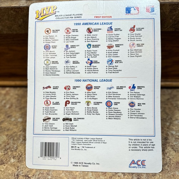 Vtg 1990 MLB MVP Eric Davis Major League Collectors Score Card & Pin Series - Picture 2 of 6